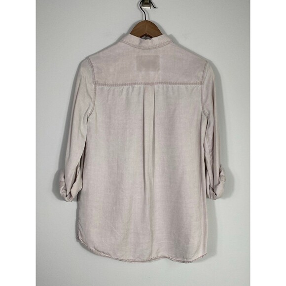 Express Boyfriend Button Down Shirt Blush Pink Long Sleeve Size Small - Picture 2 of 8